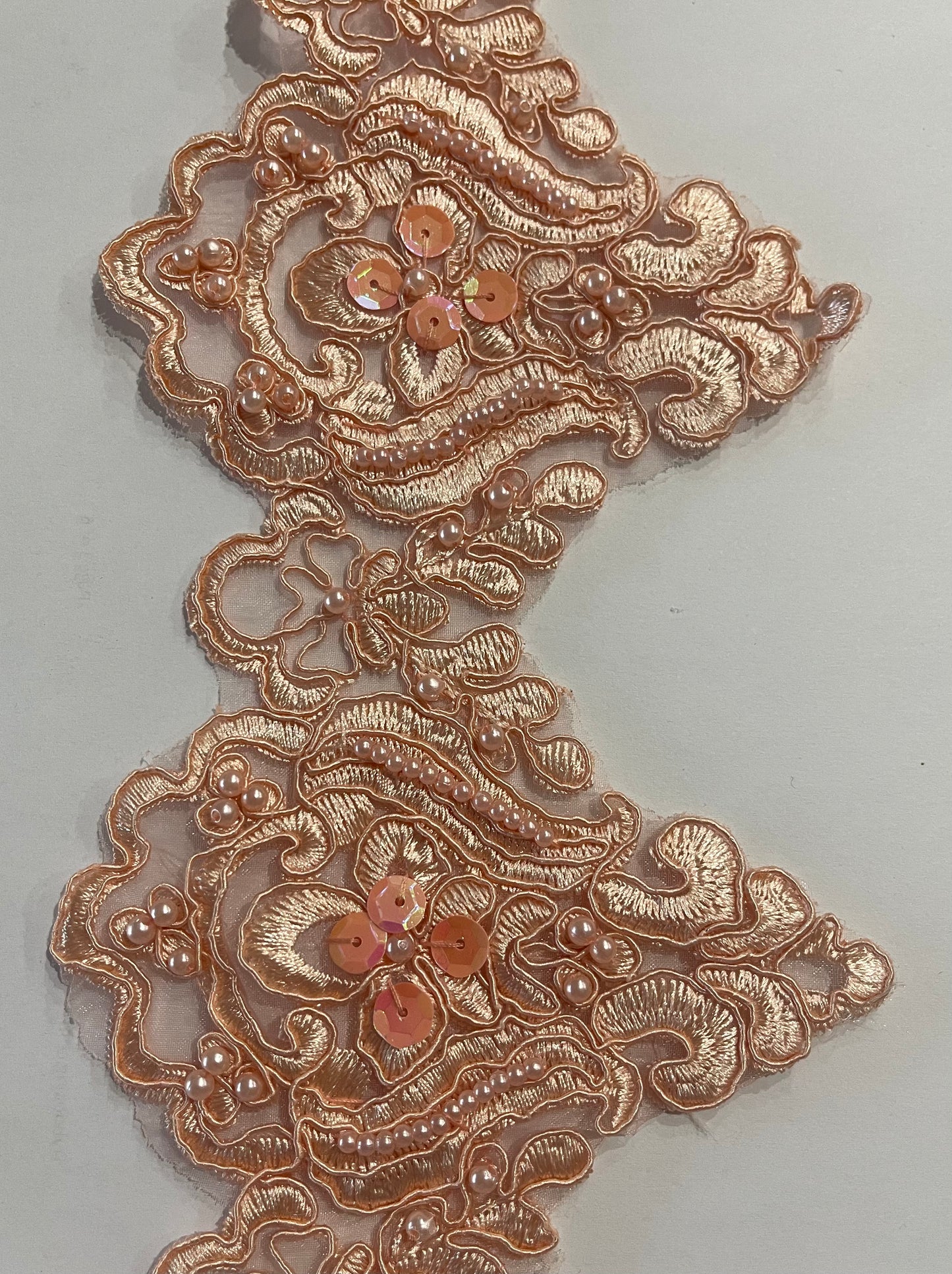 Soft Peach - Beaded Lace Trim