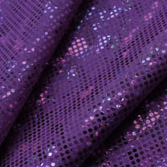 Purple Shattered Glass Hologram Spandex