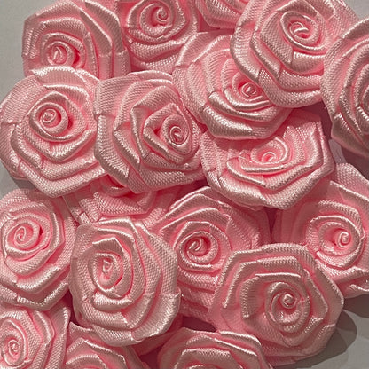 3D Satin Flowers - Pink