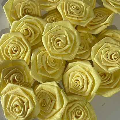 3D Satin Flowers - Lemon