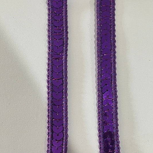 Purple Sequin Trim 1.2cm