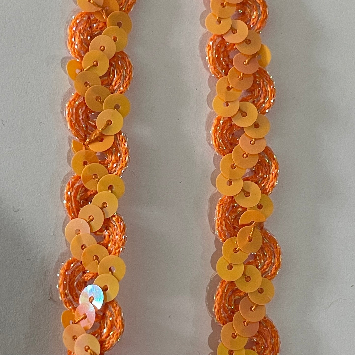 Orange Pearl Sequin Trim 1.5cm