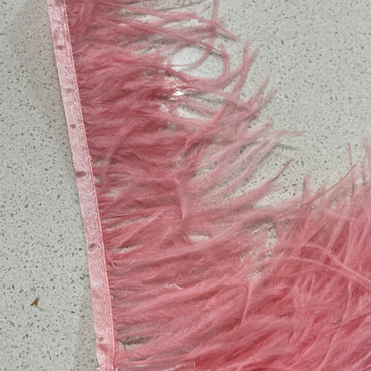 Pink - Ostrich Feather Trim 15cm