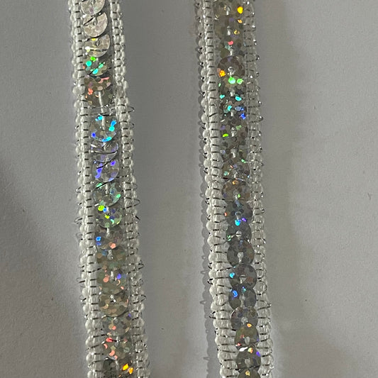 Silver Laser Sequin Trim 1.2cm