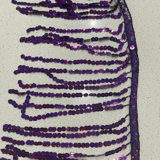 Purple Laser - Sequin Fringe 20cm