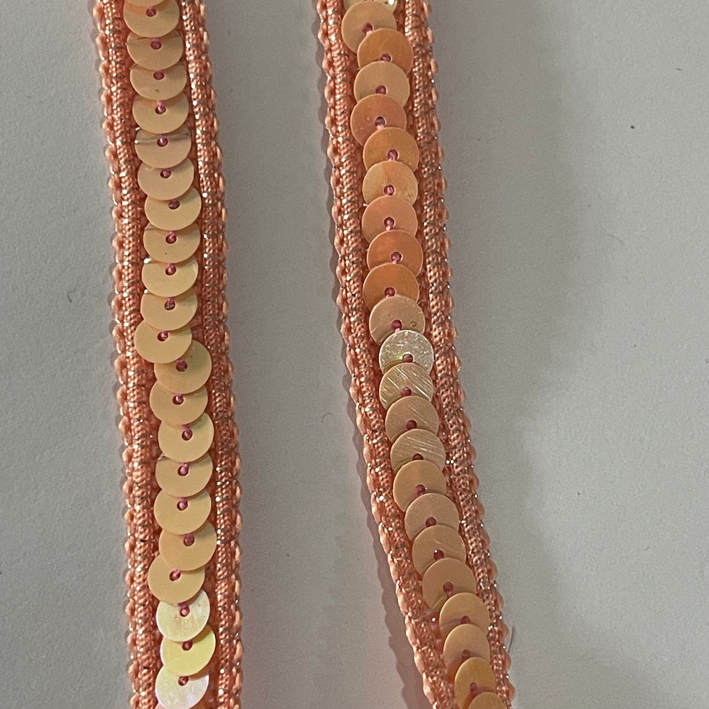 Peach Pearl Sequin Trim 1.2cm