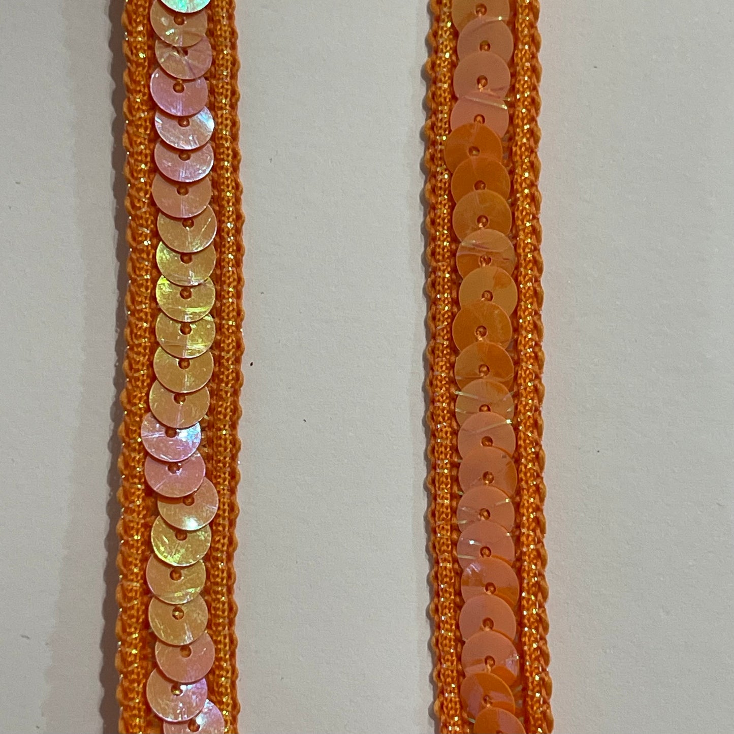 Orange Pearl Sequin Trim 1.2cm