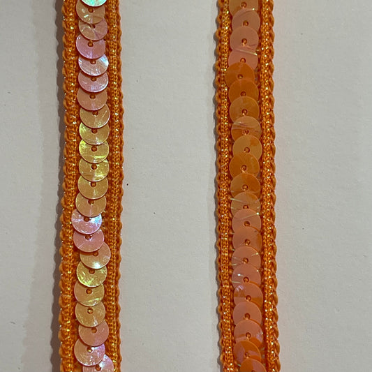 Orange Pearl Sequin Trim 1.2cm