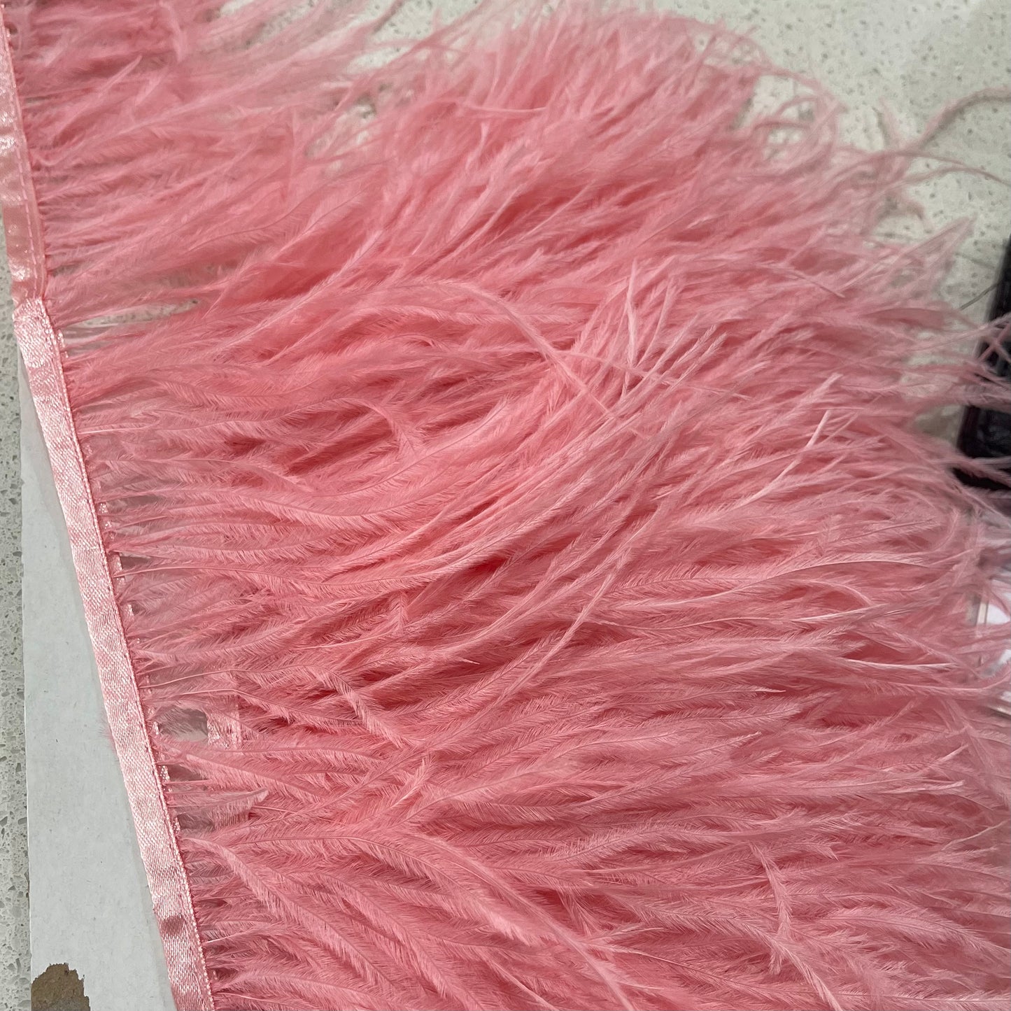 Pink - Ostrich Feather Trim 15cm