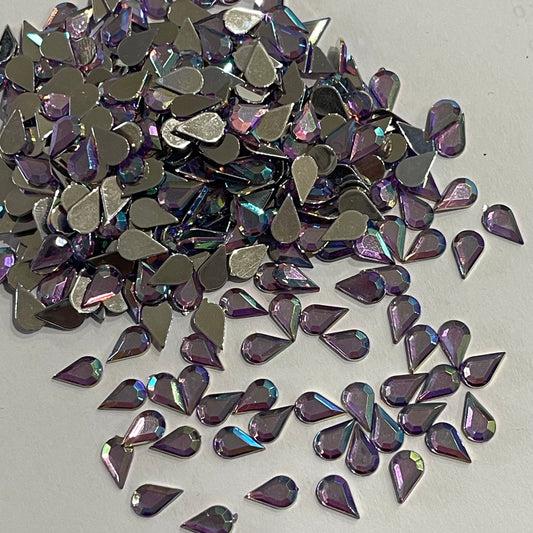 6mm Tear Drop - Light Purple AB  (Glue on)