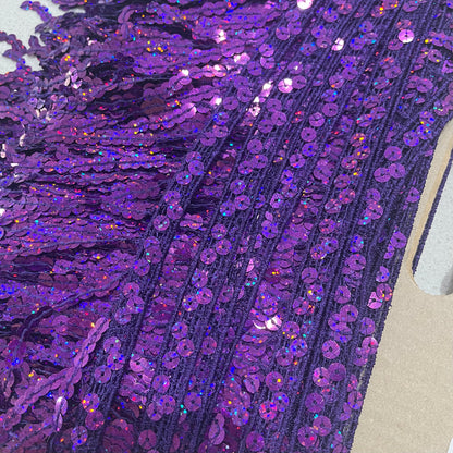 Purple Laser - Sequin Fringe 20cm