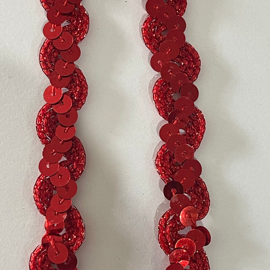 Red Sequin Trim 1.5cm