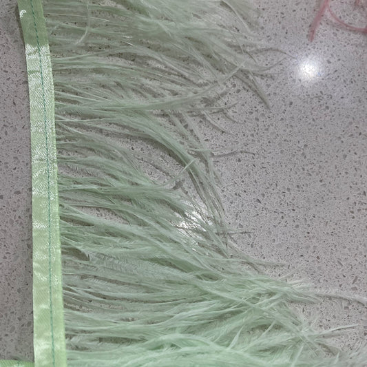 Mint - Ostrich Feather Trim 15cm