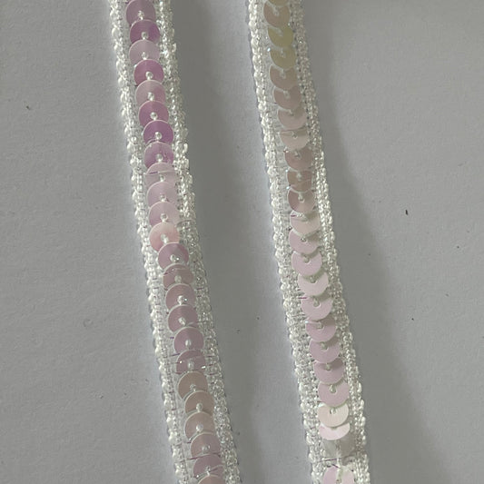 White Pearl Sequin Trim 1.2cm