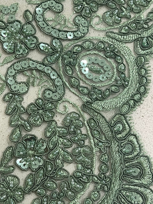 Beaded Lace Border - Seaweed