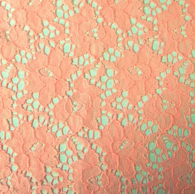 Peach - Floral Stretch Lace – Opening Night Supplies